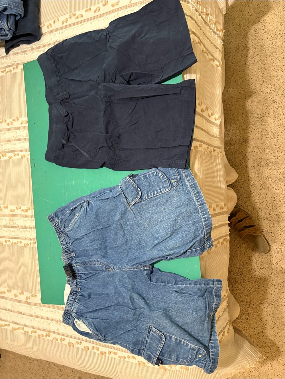 Lands' End Navy and Light Denim Kids' Shorts Set